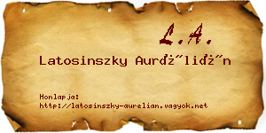 Latosinszky Aurélián névjegykártya
